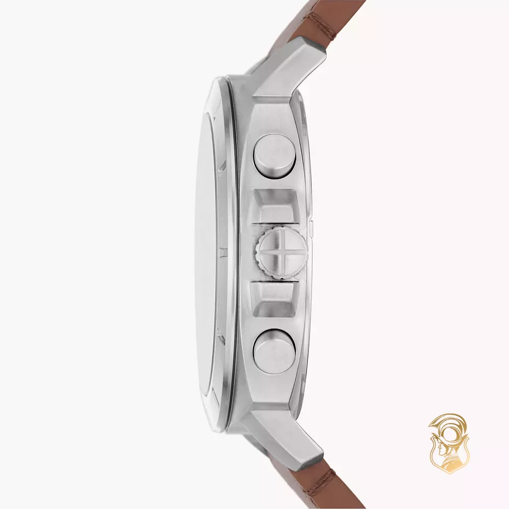 Fossil Privateer Chronograph Brown Leather Watch 45mm
