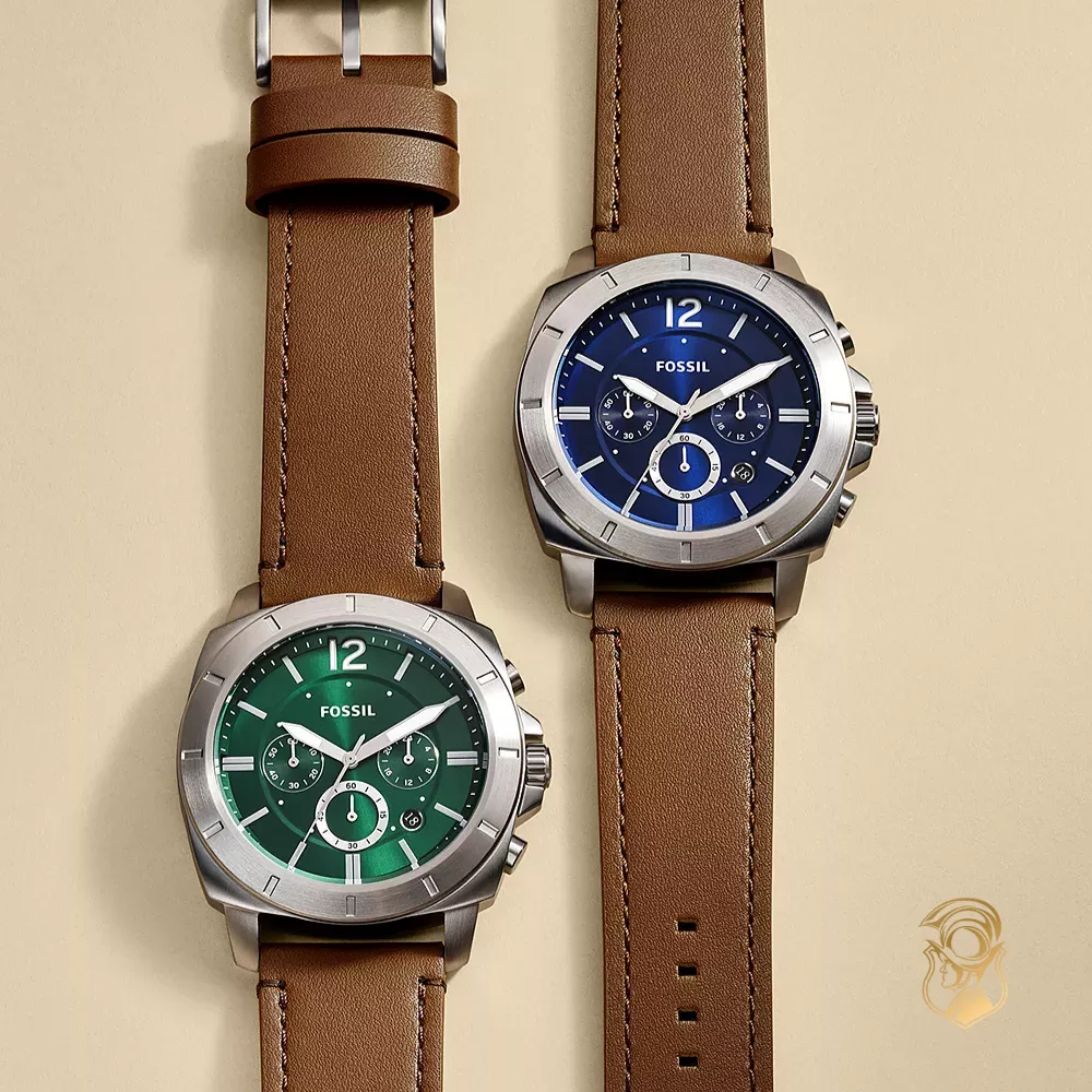 Fossil Privateer Chronograph Brown Leather Watch 45mm