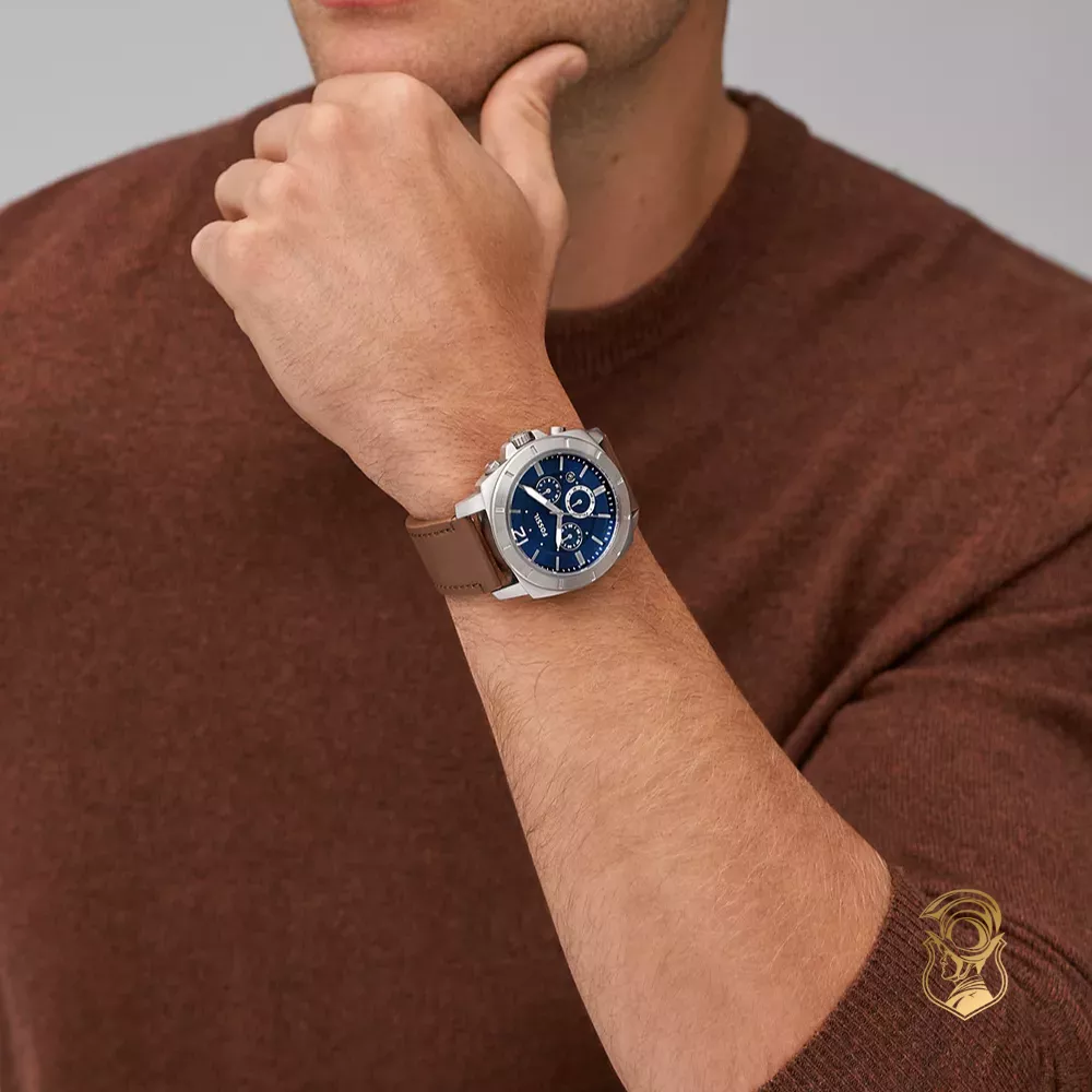 Fossil Privateer Chronograph Brown Leather Watch 45mm
