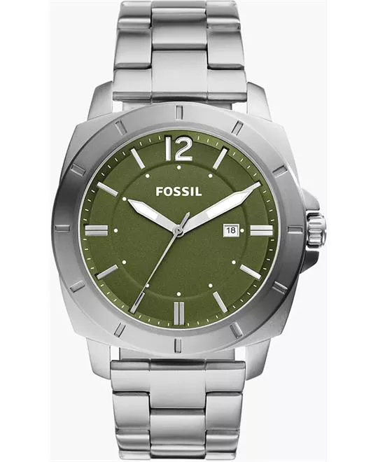 Fossil Privateer Silver - Tone Watch 45mm