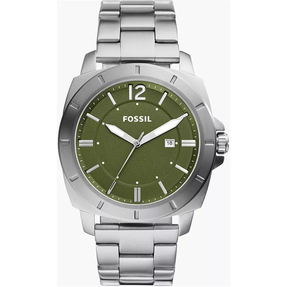 Fossil Privateer Silver - Tone Watch 45mm