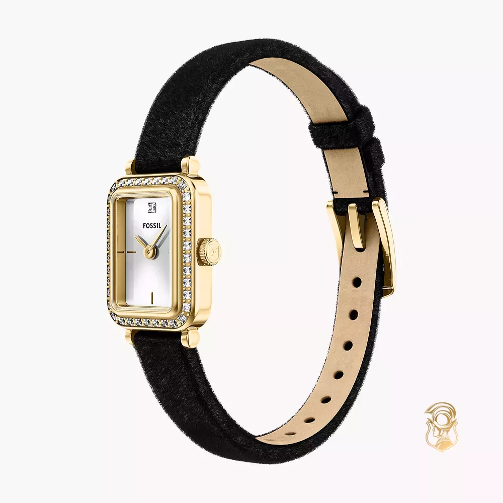 Fossil Raquel Mini Two-Hand Black Velvet Watch 18mm