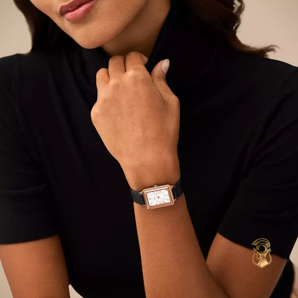 Fossil Raquel Three-Hand Date Black LiteHide™ Leather Watch 23mm