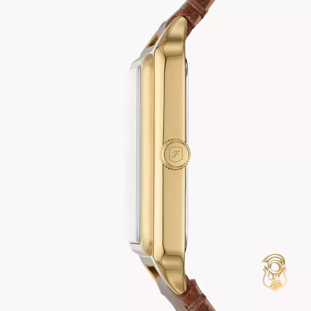 Fossil Raquel Three-Hand Date Medium Brown Leather Watch 26mm
