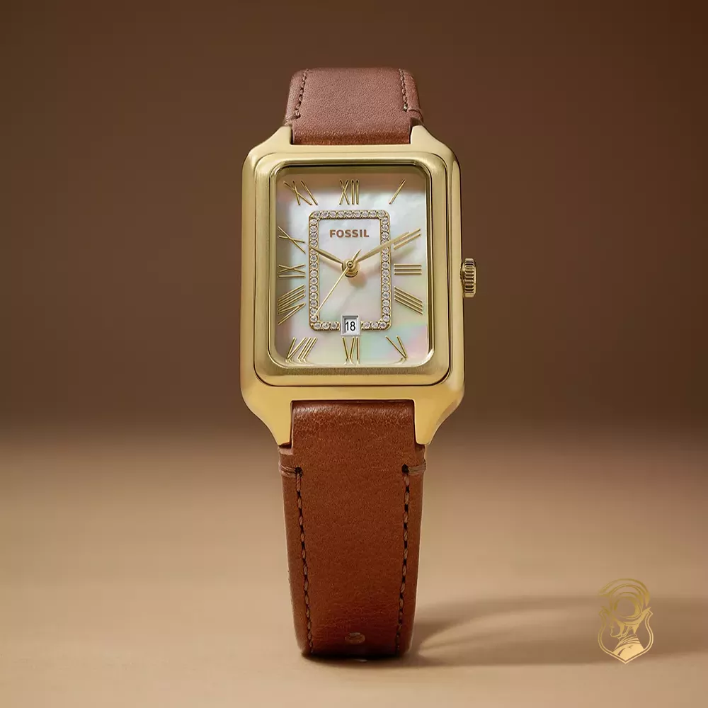 Fossil Raquel Three-Hand Date Medium Brown Leather Watch 26mm
