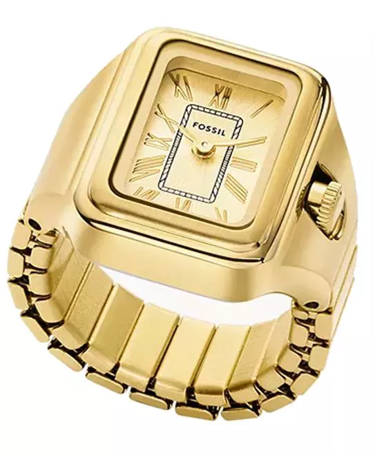 Fossil Raquel Watch Ring Two-Hand Gold-Tone Stainless Steel 14mm