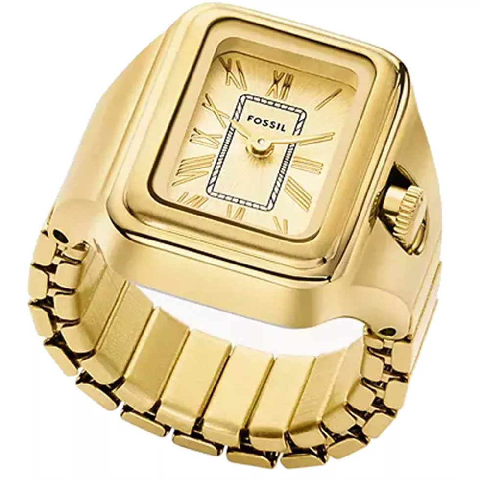 Fossil Raquel Watch Ring Two-Hand Gold-Tone Stainless Steel 14mm