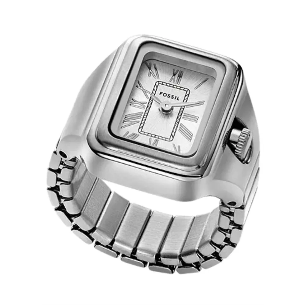 Fossil Raquel Watch Ring Two-Hand Stainless Steel 14mm