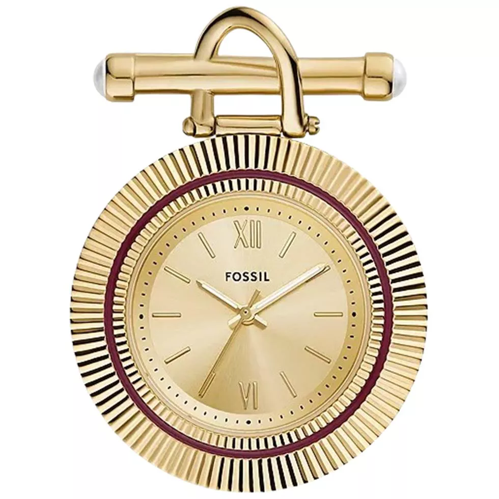 Fossil Scarlette Three-Hand Gold-Tone Stainless Steel Watch Brooch Watch 35mm