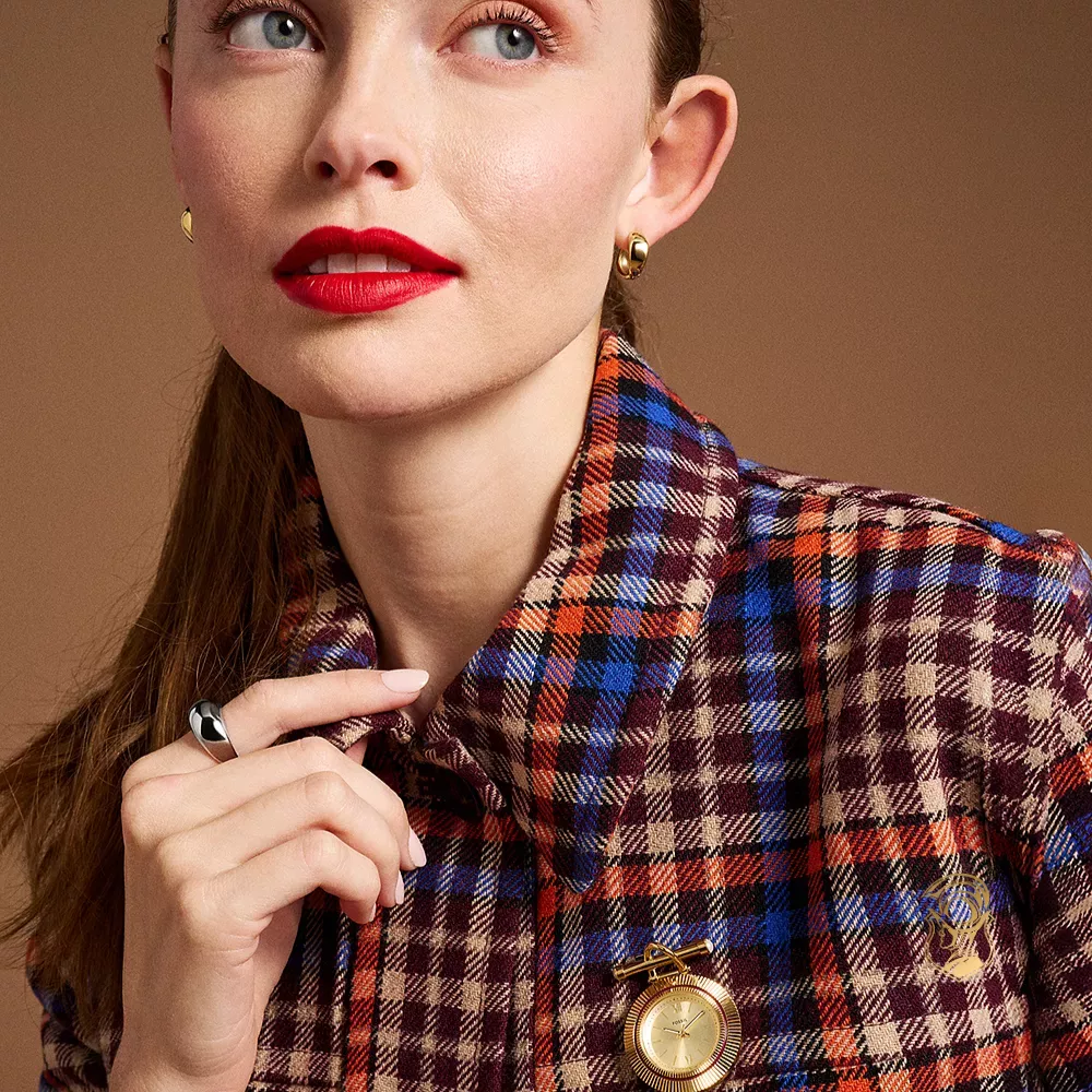 Fossil Scarlette Three-Hand Gold-Tone Stainless Steel Watch Brooch Watch 35mm