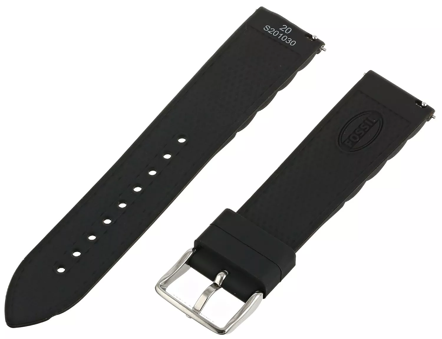 Fossil Silicone Black Watch Strap 20mm 