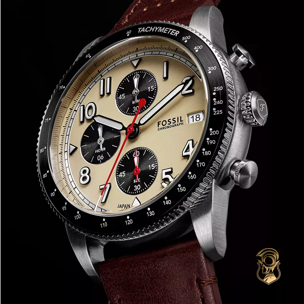 Fossil Sport Tourer Chronograph Brown Leather Watch 42mm