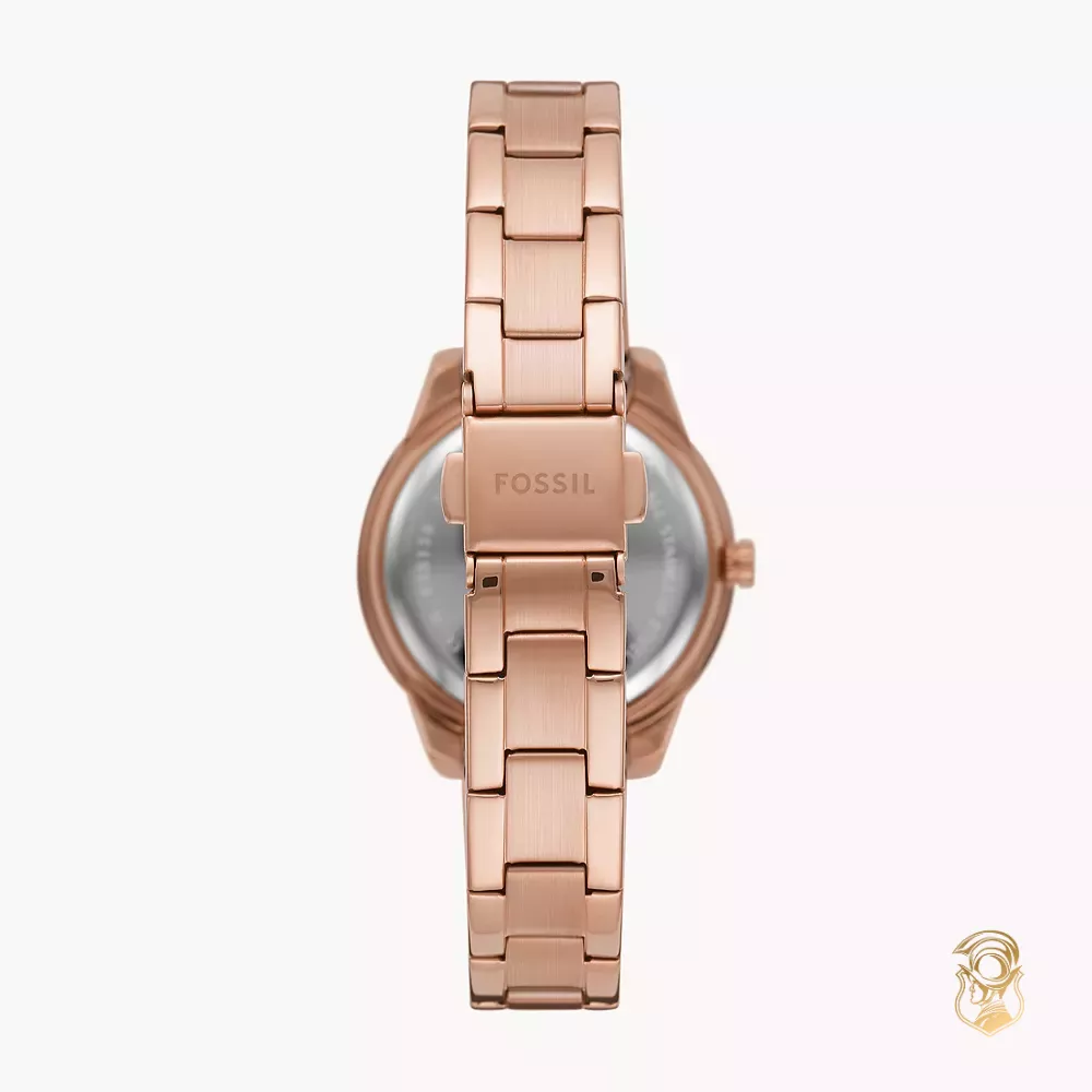 Fossil Stella Three-Hand Date Rose Gold-Tone Watch 30MM