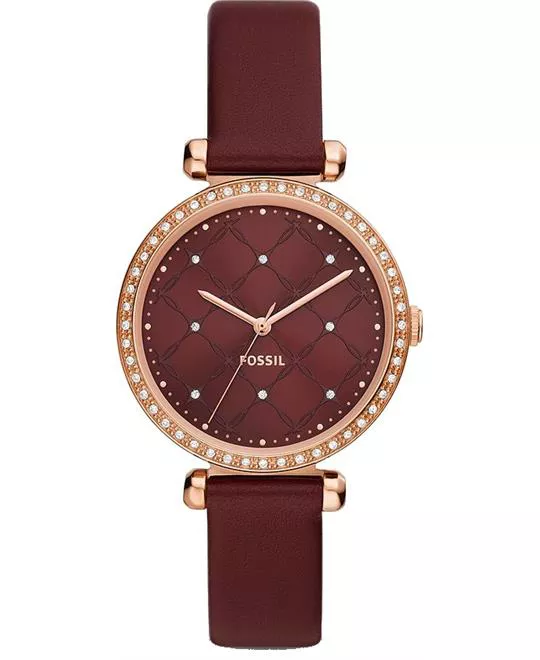 Fossil Tillie Red Leather Watch 36mm