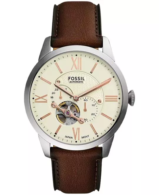 Fossil Townsman Automatic Brown Leather Watch 44mm