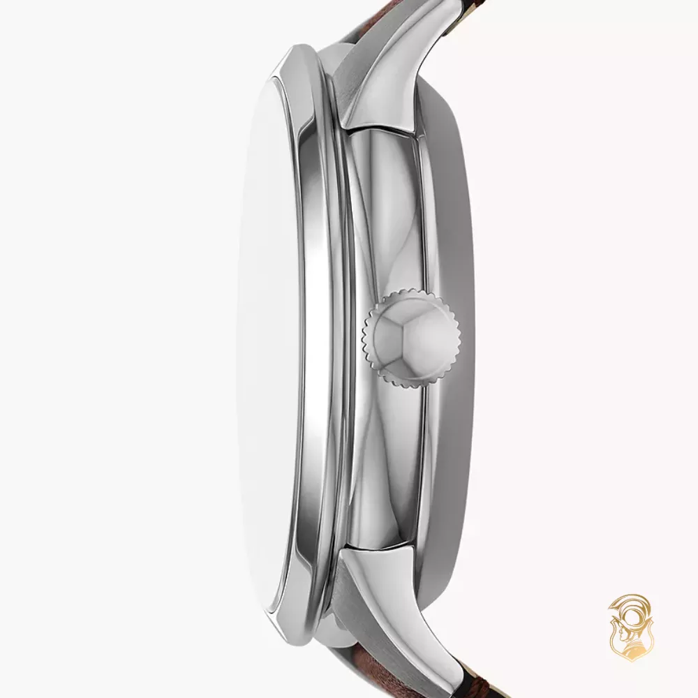 Fossil Townsman Automatic Brown Leather Watch 44mm