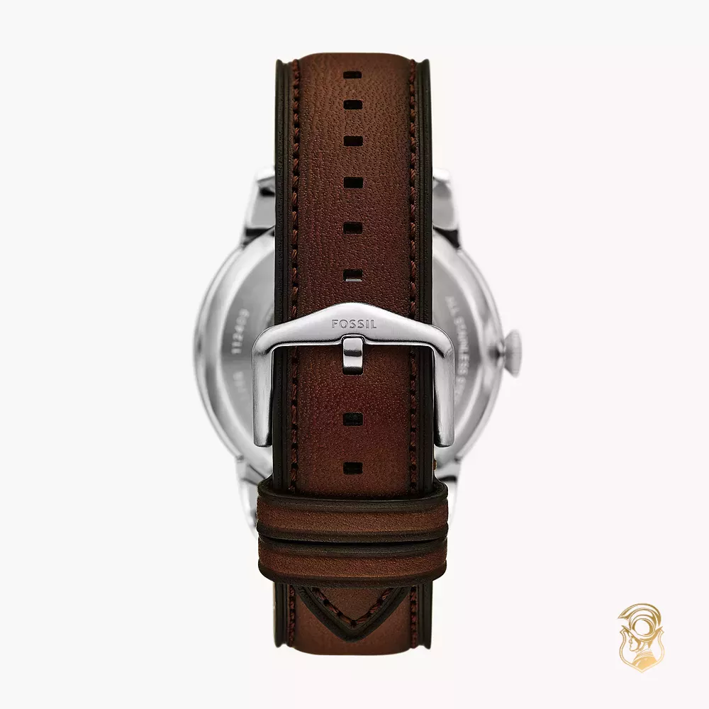 Fossil Townsman Automatic Brown Leather Watch 44mm