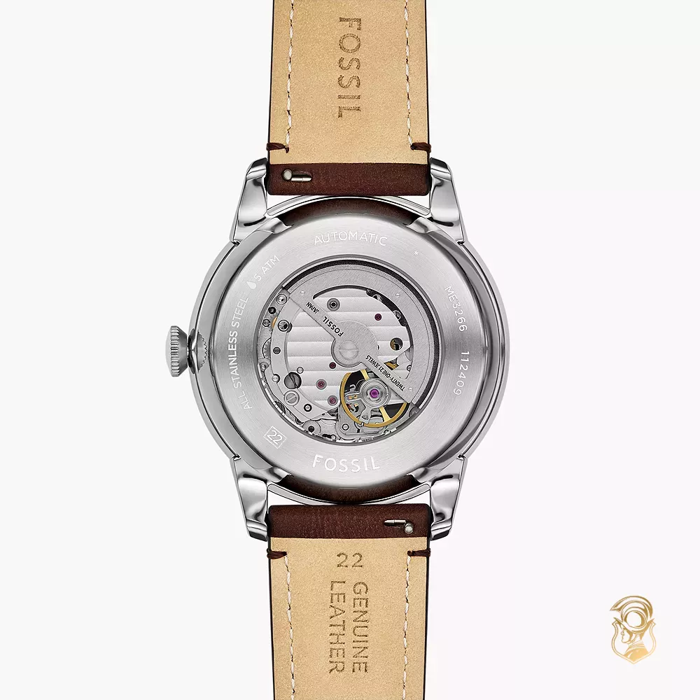 Fossil Townsman Automatic Brown Leather Watch 44mm