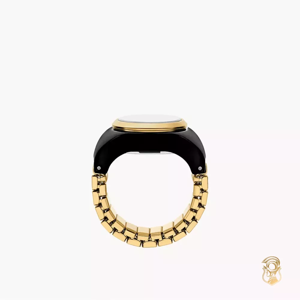 Fossil Two-Hand Gold-Tone Ring Watch 15mm