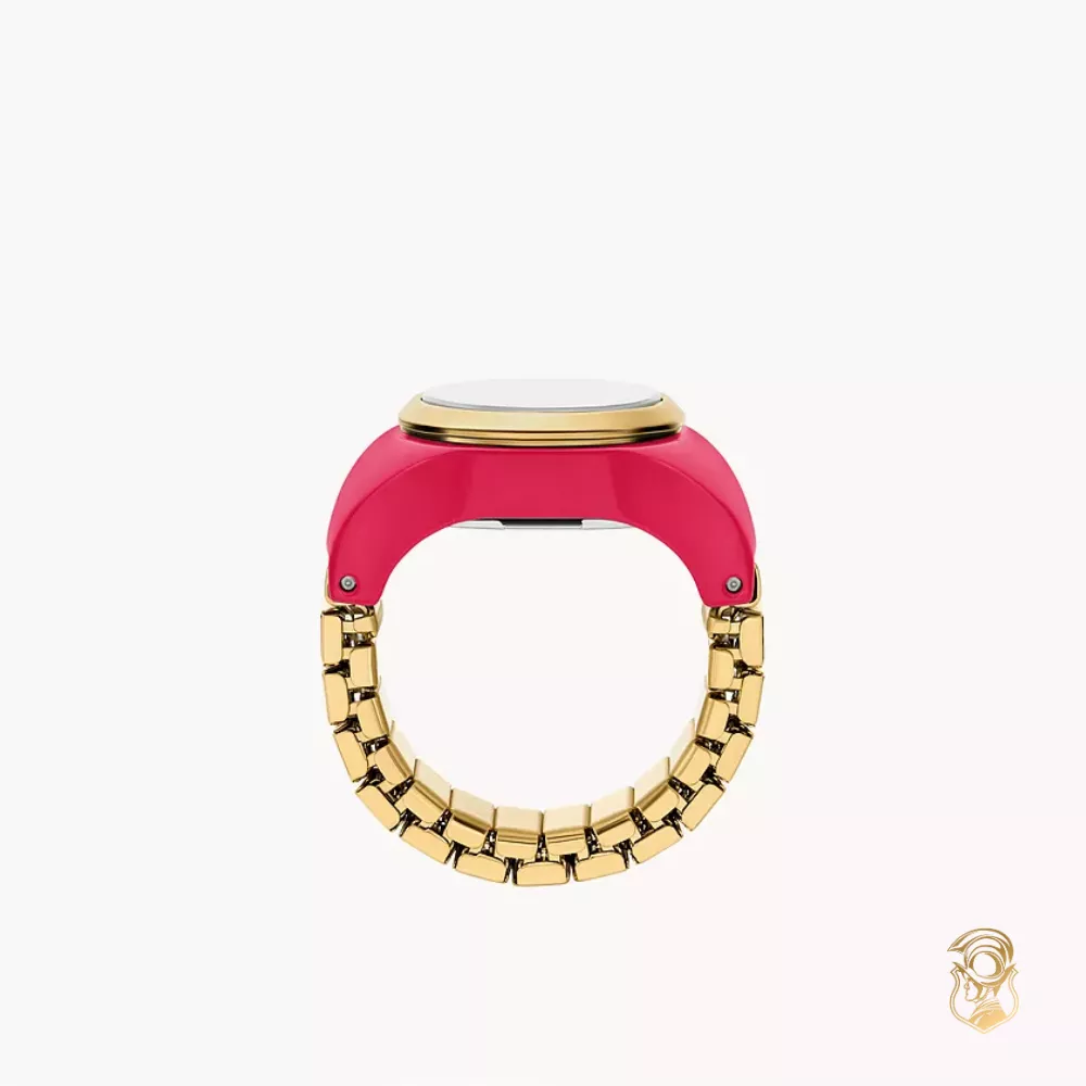 Fossil Two-Hand Gold-Tone Ring Watch 15mm