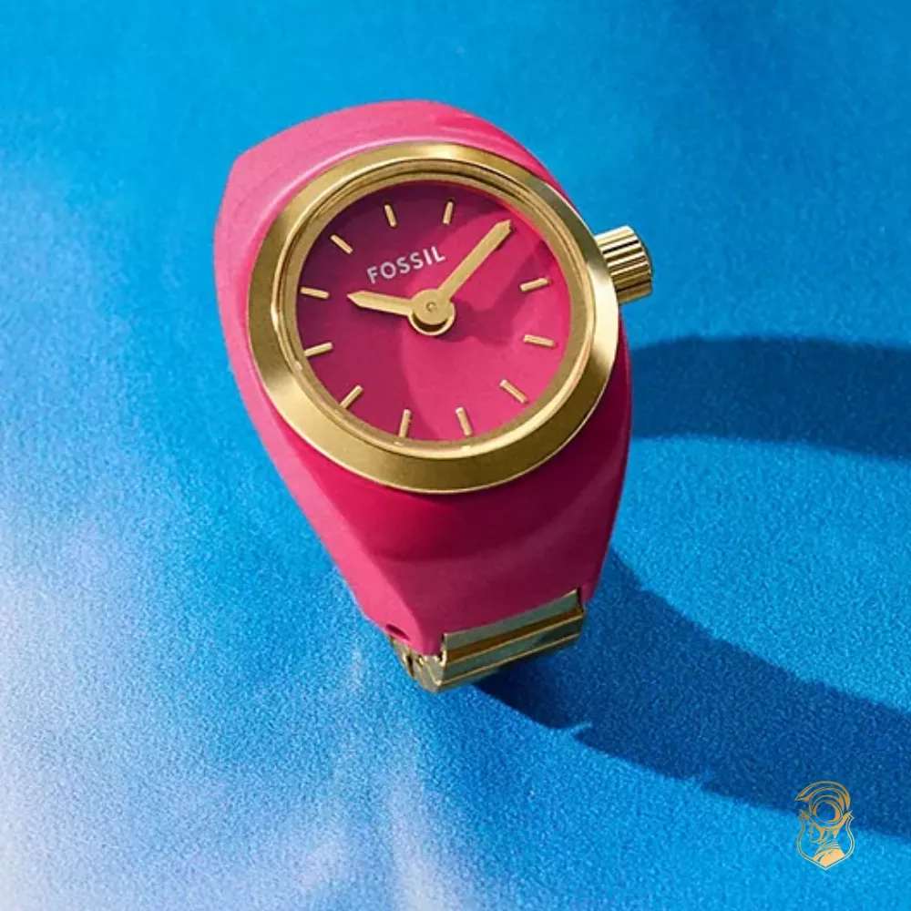 Fossil Two-Hand Gold-Tone Ring Watch 15mm