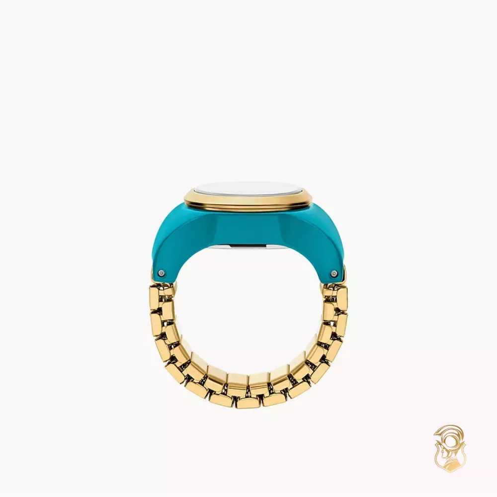 Fossil Two-Hand Gold-Tone Ring Watch 15mm