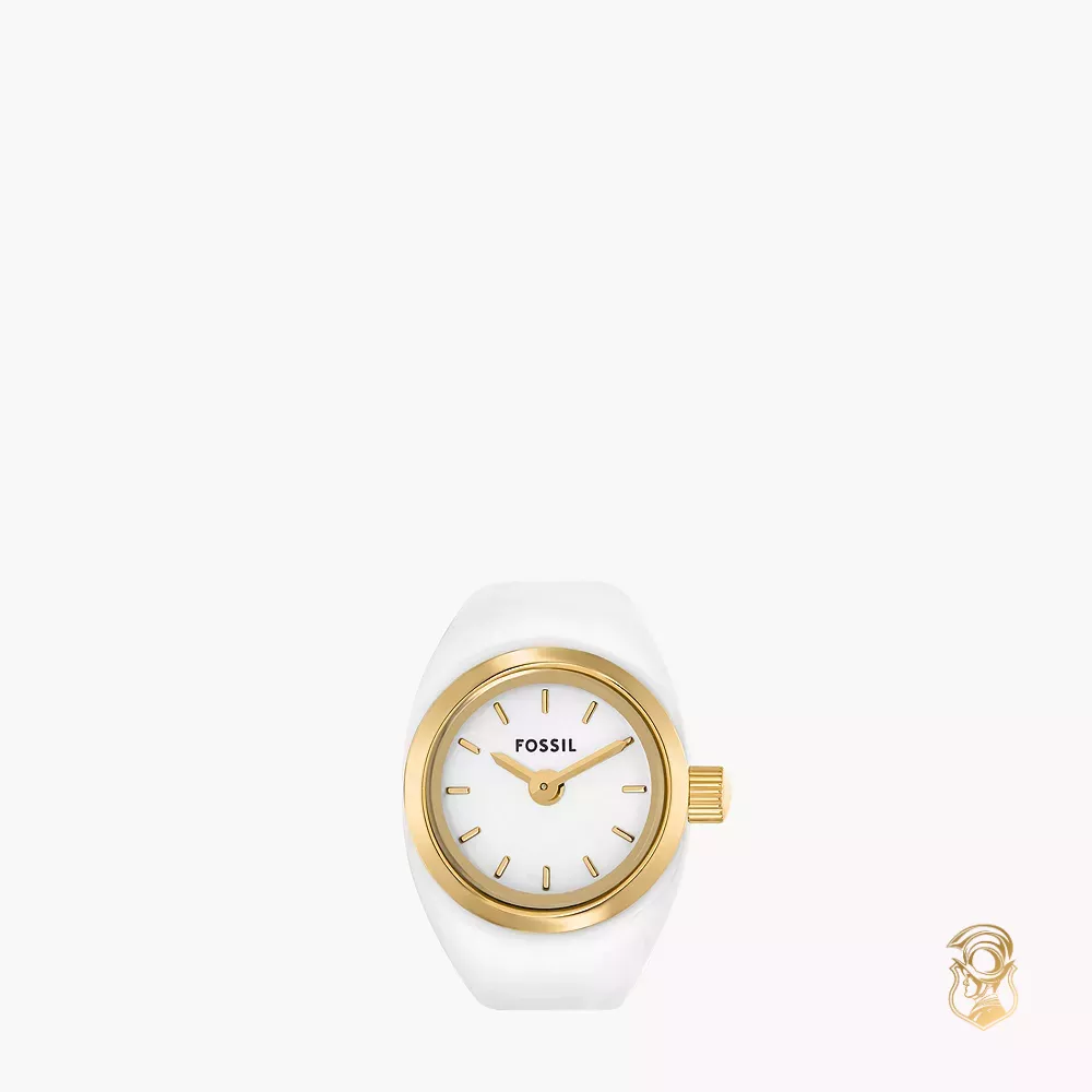 Fossil Two-Hand Gold-Tone Ring Watch 15mm