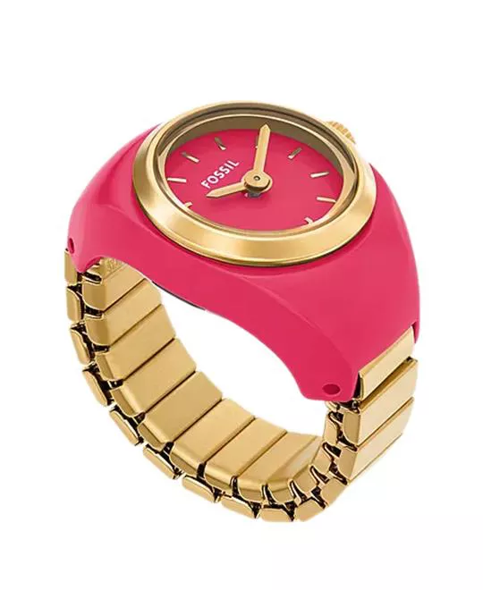 Fossil Two-Hand Gold-Tone Ring Watch 15mm