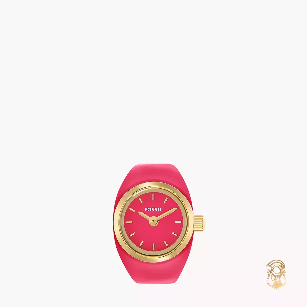 Fossil Two-Hand Gold-Tone Ring Watch 15mm