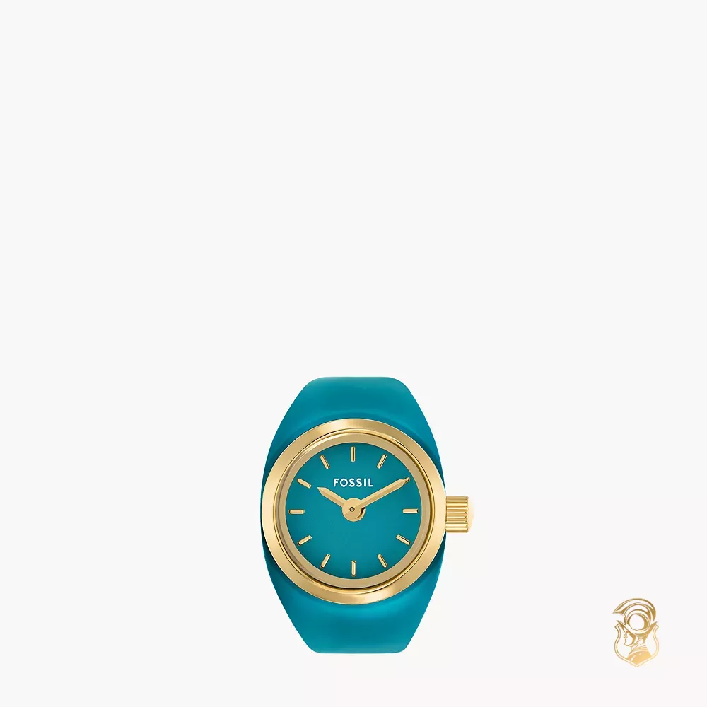 Fossil Two-Hand Gold-Tone Ring Watch 15mm