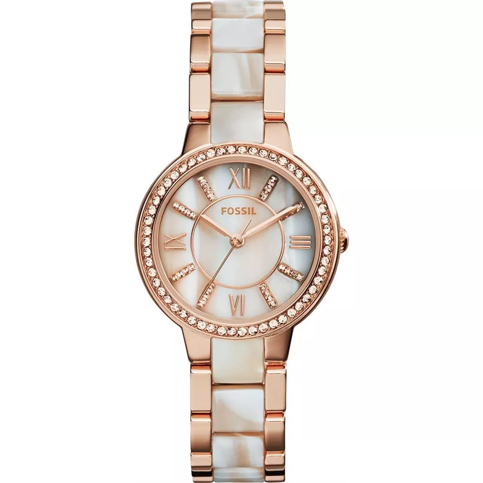 Fossil Virginia Rose-Tone & Horn Watch 30mm
