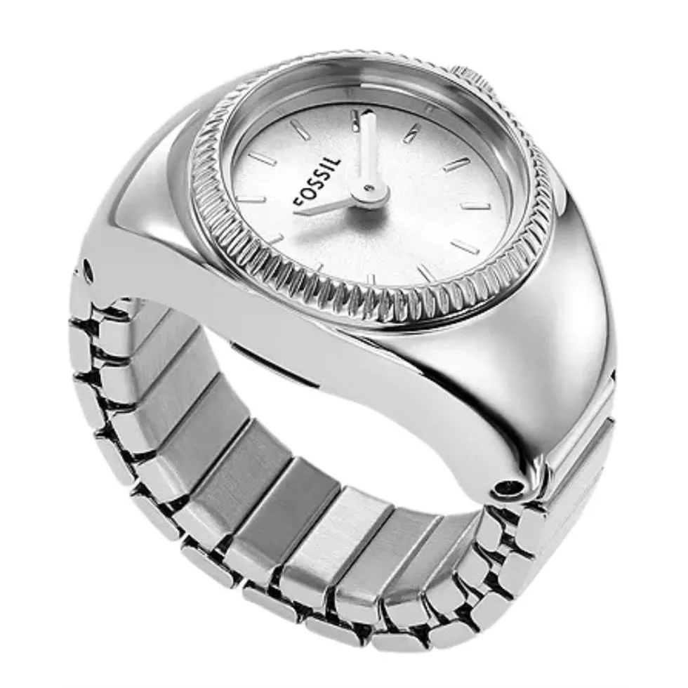 Fossil Watch Ring Two-Hand Stainless Steel 15mm