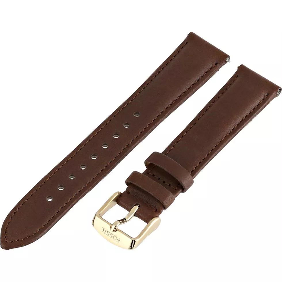 Fossil Women's Leather Watch Strap - Brown 18mm 