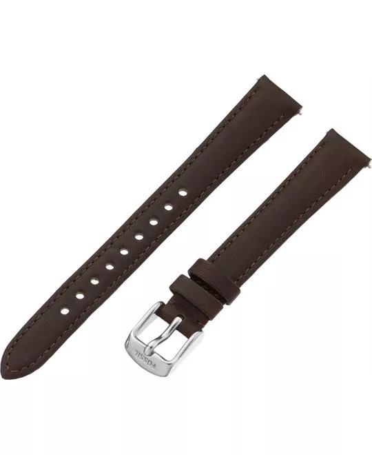 Fossil Women's Leather Watch Strap - Espresso 14mm