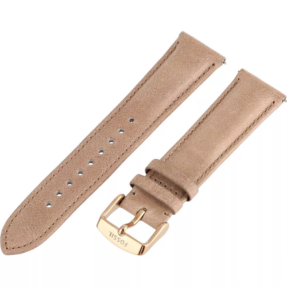 Fossil Women's Leather Watch Strap - Tan 20mm 