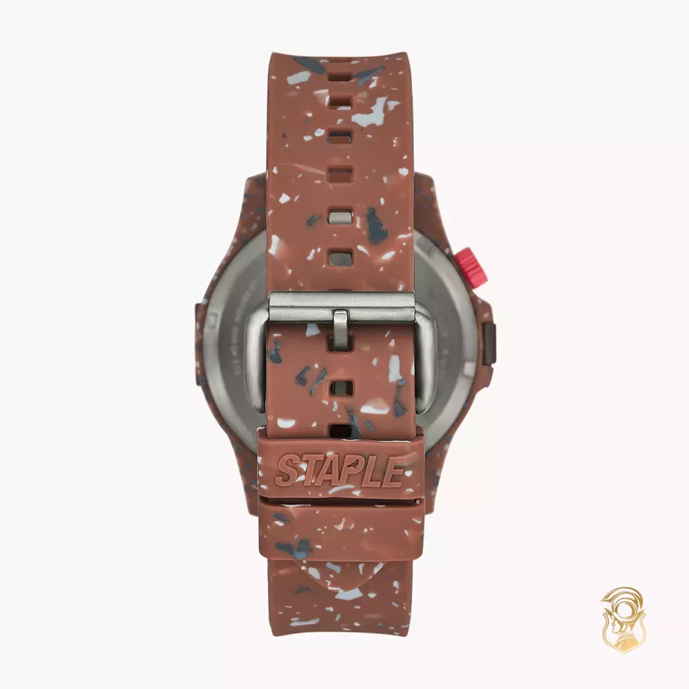 Fossil x STAPLE Automatic Terra Cotta Silicone Limited 44mm