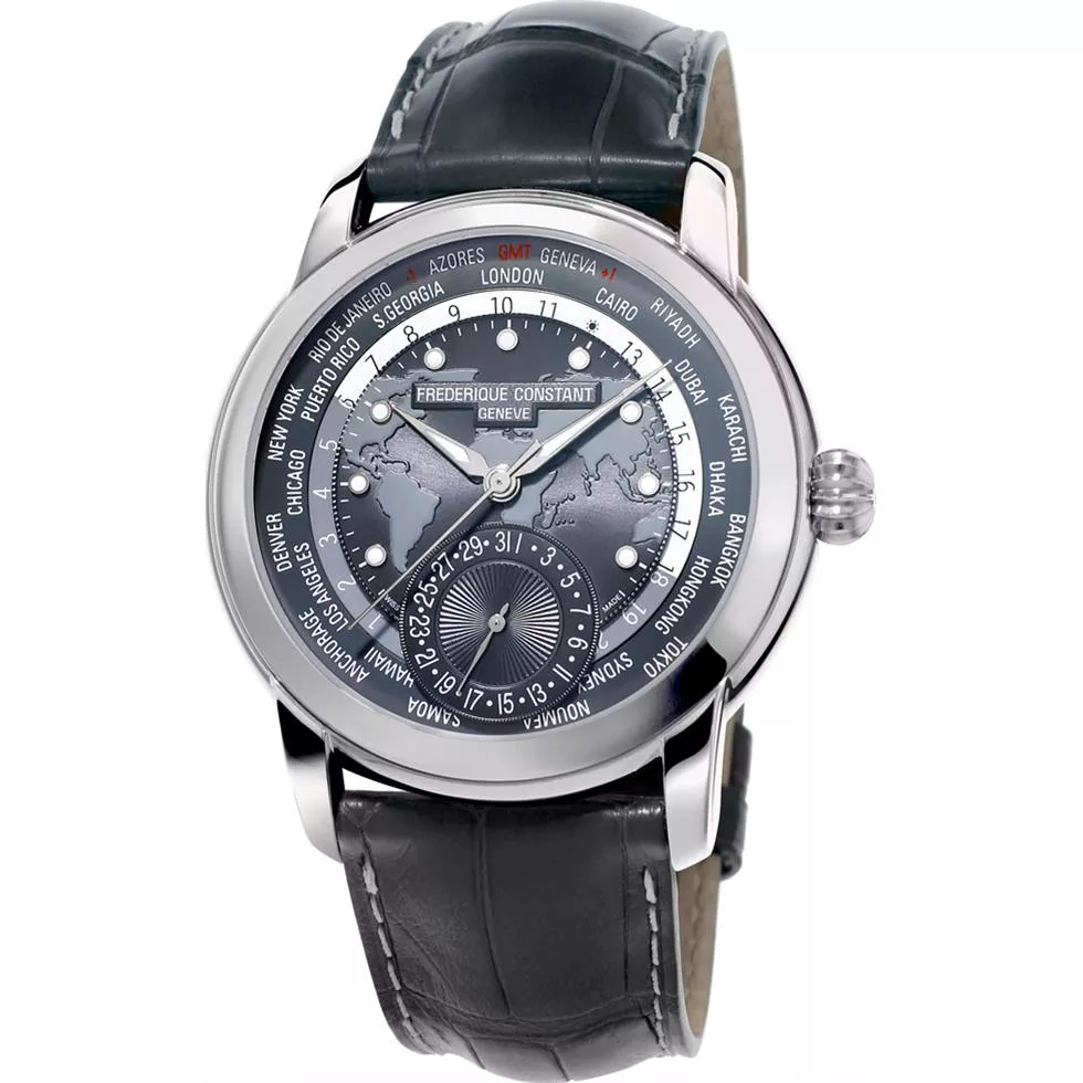 Frederique Constant FC-718DGWM4H6 Worldtimer Watch 42mm