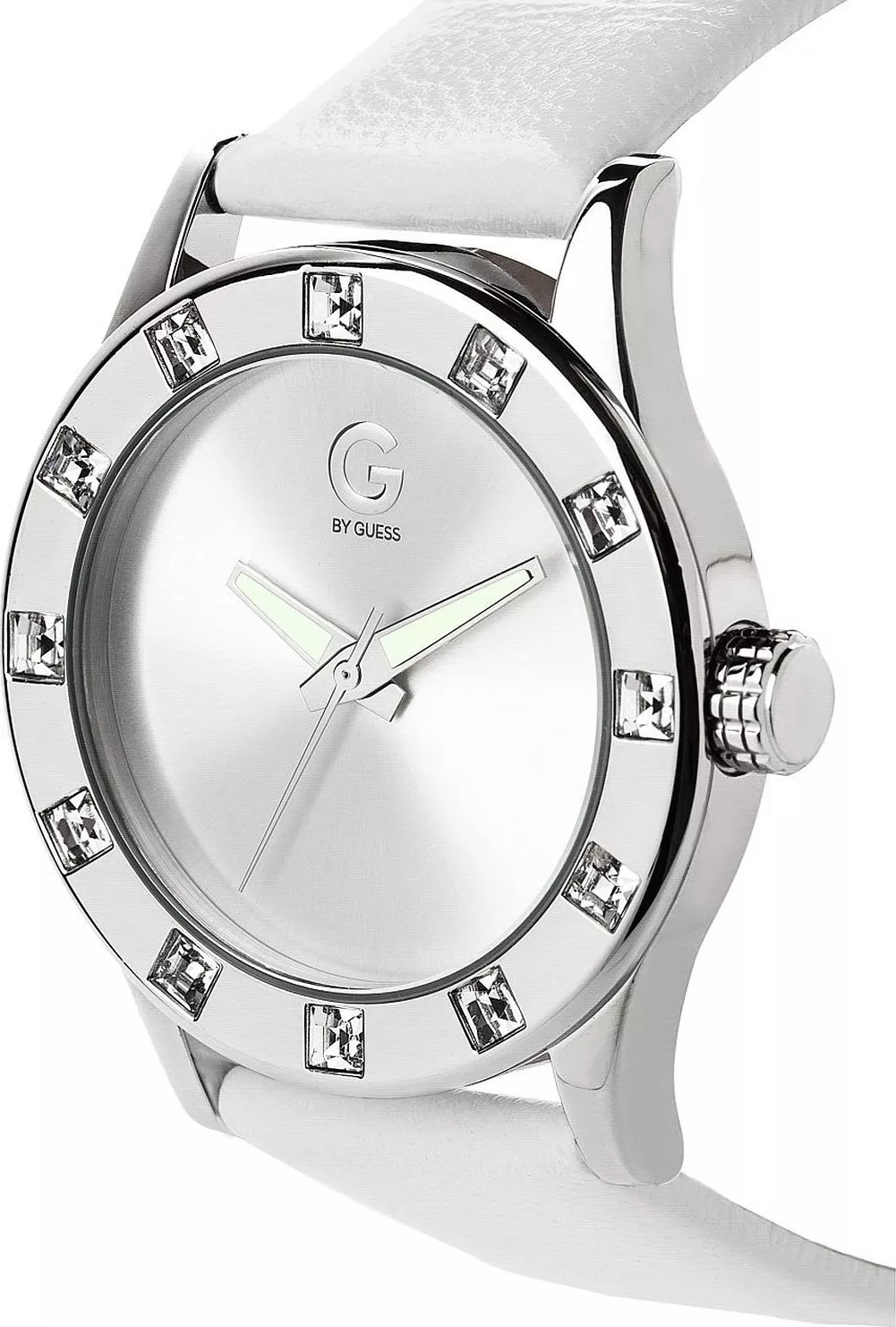 G by GUESS Women's White Silver-Tone Watch 40mm