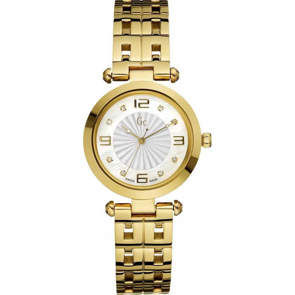 GC Damen-Armbanduhr Edelstahl Gold Weiß 32mm