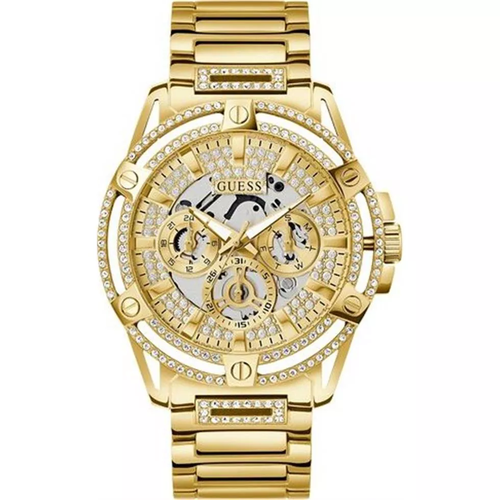 Guess Cut-thru Gold Tone Watch 48mm