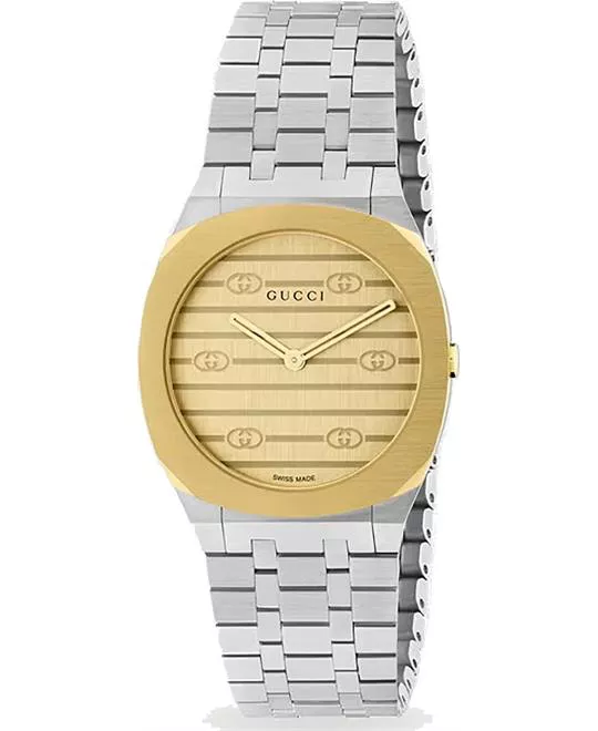 Gucci 25H Gold Tone Watch 30mm