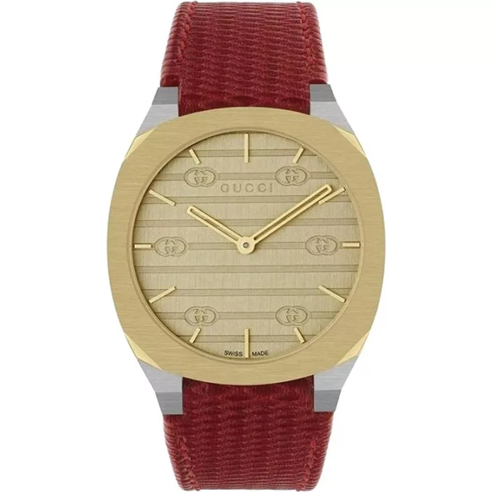 Gucci 25H Red Tone Watch 34mm