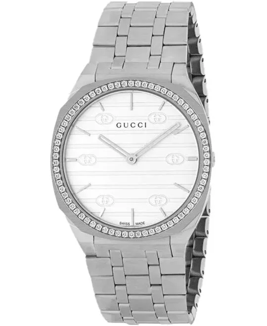 Gucci 25H Diamonds Watch 34mm