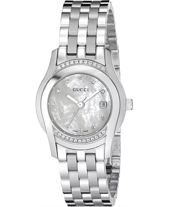 Gucci 5505 Diamond Mother of Pearl Watch 27MM