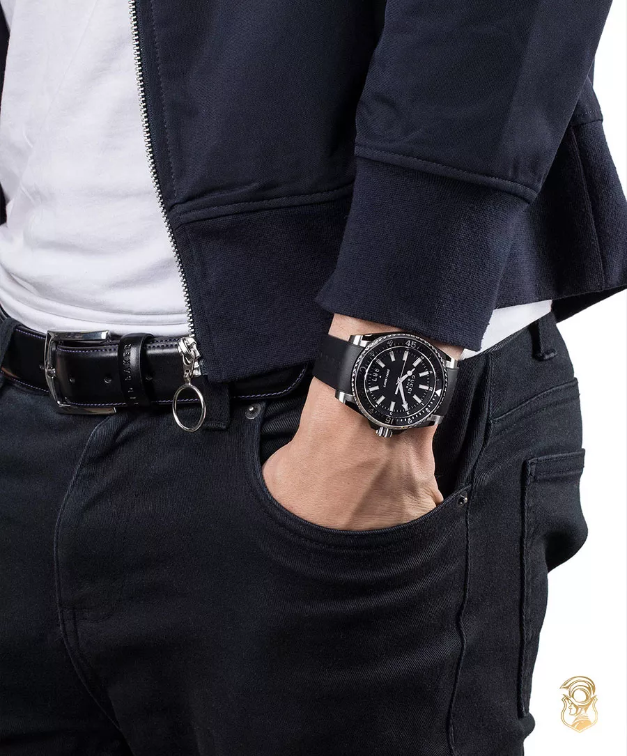Gucci Dive Black Rubber Watch 45mm