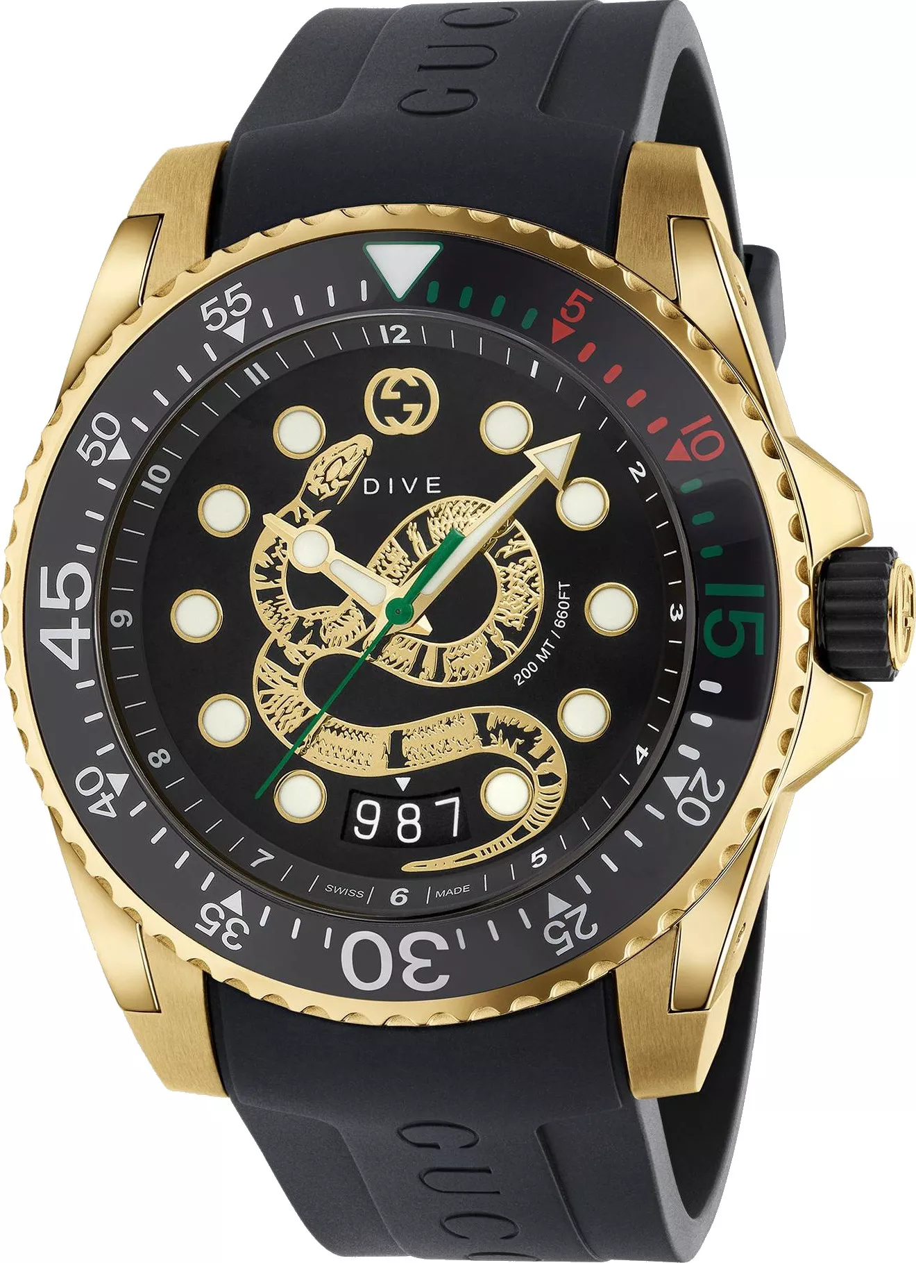 MSP: 86104 Gucci Dive Black Watch 45mm 39,810,000
