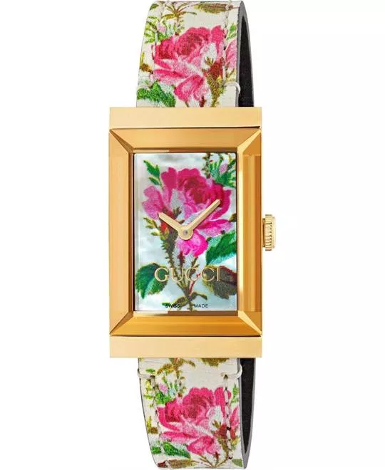 Gucci G-Frame Ivory Floral Motif Watch 21*31mm