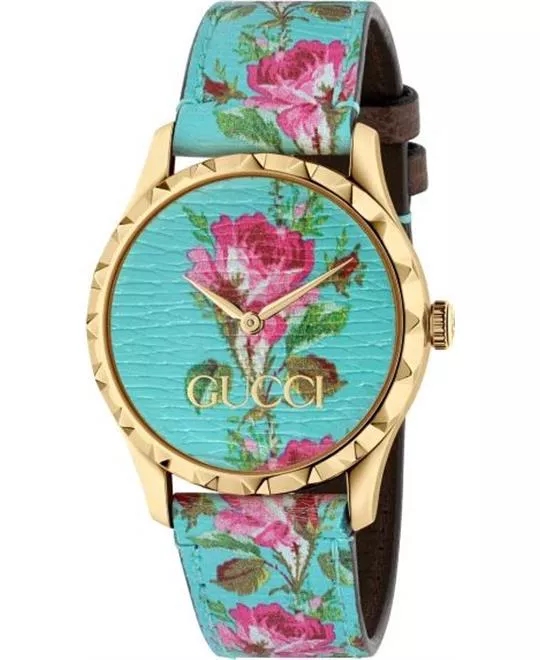 Gucci G-Timeless Aqua Floral 38mm