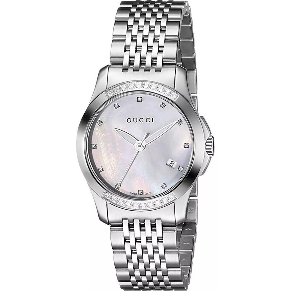 Gucci G-timeless Diamond Mother of Pearl Watch 27MM