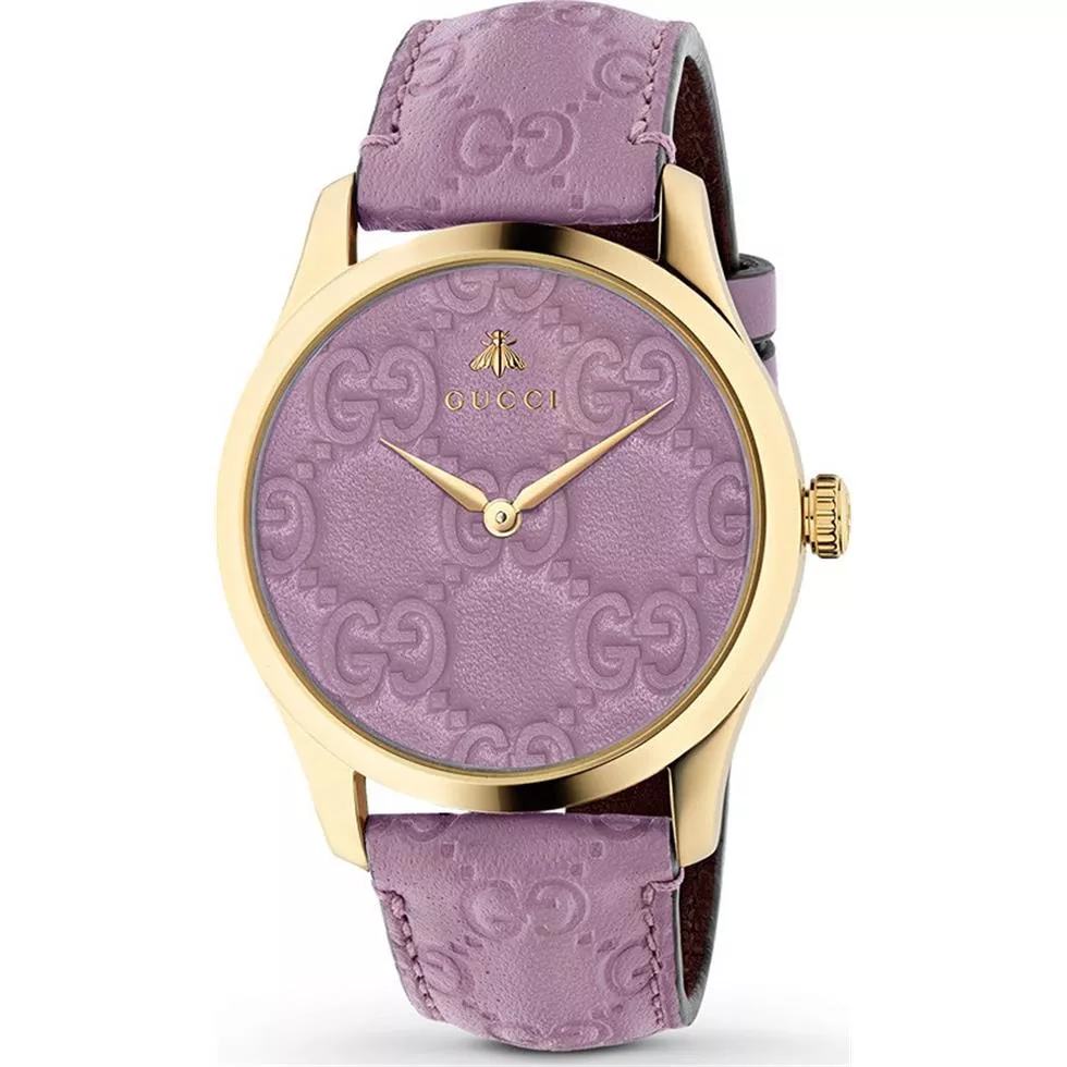 Gucci G-Timeless Leather Lilac Watch 38mm